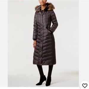 Michael Kors Gray Maxi Long Puffer Coat (No fur hood included). Size small